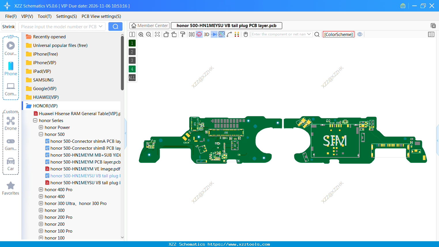 Honor 500-HN1MEYSU VB Tail Plug PCB Layer